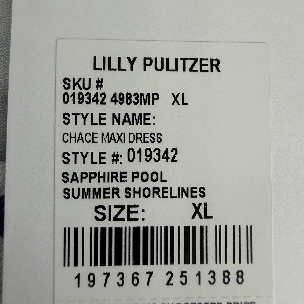 NWT Lilly Pulitzer Chace Maxi Dress Woman's Size XL Sapphire Pool Summer - Picture 9 of 11